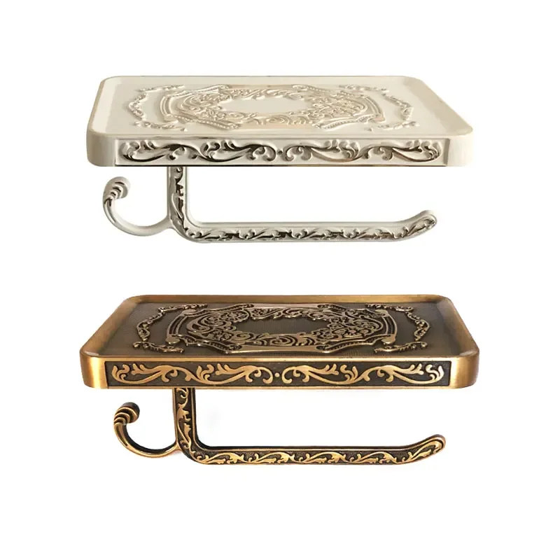 

Белый держатель для туалетной бумаги, многофункциональная полка для хранения в ванной комнате, держатель для рулонной бумаги без перфорации, антикварный держатель для салфеток с крючком