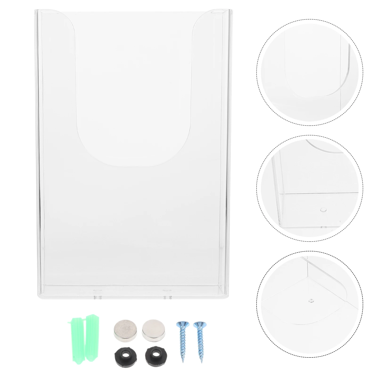 1 pc Wall Mounted Document Rack Transparent Storage Shelf Office File Organizer Wall Hanging Information Rack File Folder Holder