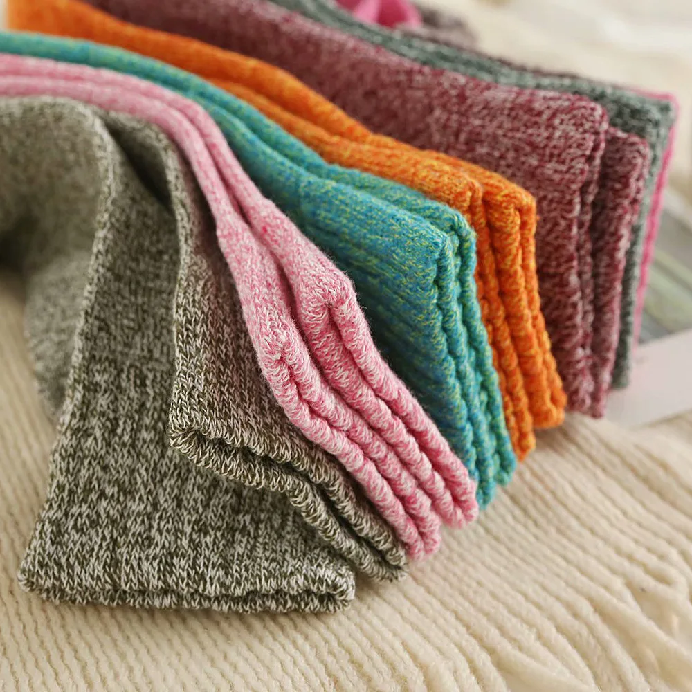 5 paires de chaussettes pour femmes, ensemble épais japonais brillant, à la mode, Simple, polyvalent, décontracté, Tube central, chaussettes chaudes et confortables en laine