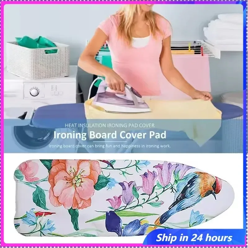 

1pcs Ironing Board Cover Spring Bird Series Digital Printing Heat Insulation Nonslip Cloth Printed Thick Heat Retaining Home use