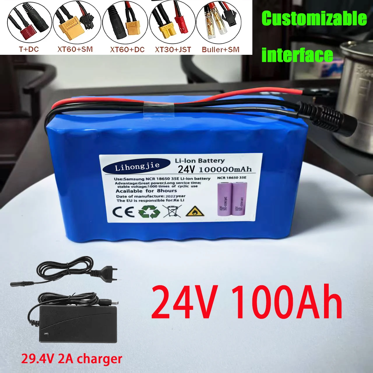 7s3p 24V100Ah BMS protección 18650 batería de litio 29.4v350W500W batería de silla de ruedas eléctrica paquete de batería de litio móvil