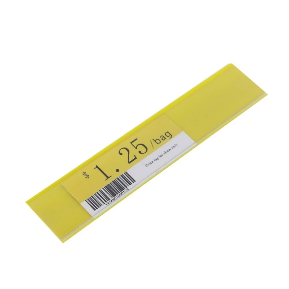 Plastic Pvc Shelf Data Strips Clip Holder Merchandise Price Talker Sign Label Display with Adhesive Tape