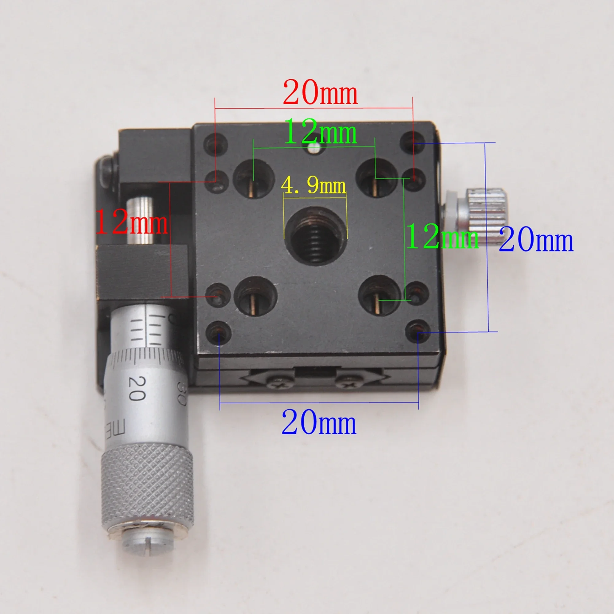 MELLES GRIOT Manual One-dimensional Displacement Adjustment Table X-axis Optical High Precision Micrometer Fine Slide 25*25mmmm