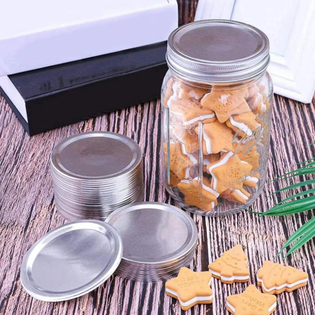 

30 Pcs Tinplate Cover Convenient Canning Lids Flat Sealing Caps Jar Covers for Replacement Air Tight Accessories Leakproof