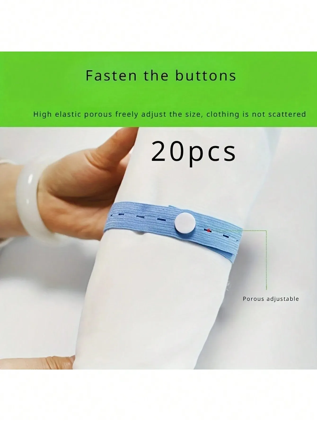 20pcs Adjustable Elastic Band Storage Bundles with Snap Closure - Stretchable, Reusable and Space Saving