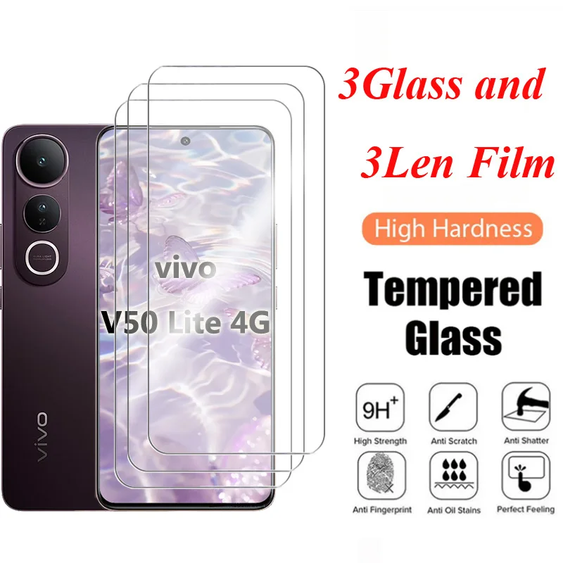 For Vivo V50 Lite 4G High definition phone screen glass for Vivo V50 Lite 4G tempered glass For Vivo V50 Lite camera lens glass