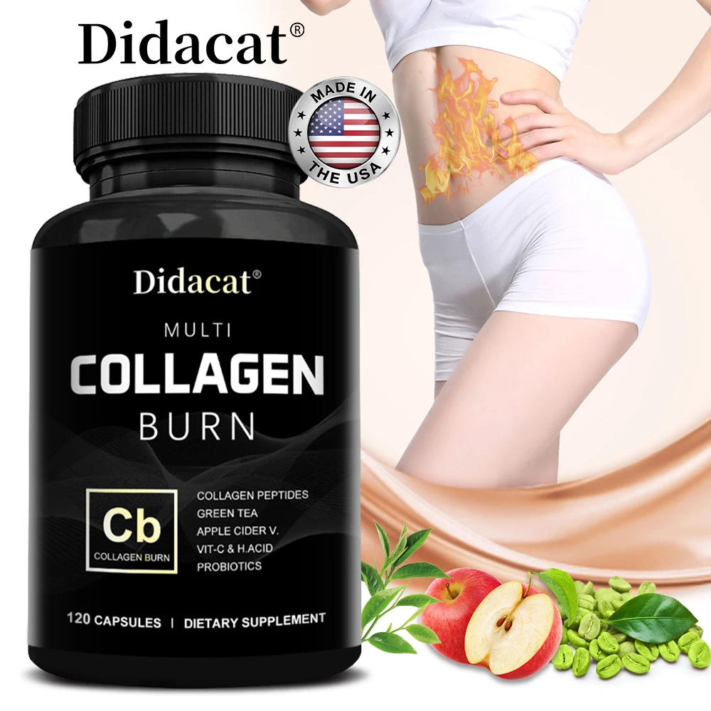 

Complex Collagen Supplement with Apple and Apple Cider Vinegar, Nourishing Skin, Hair, Nails, and Joint Health, and Burning Fat