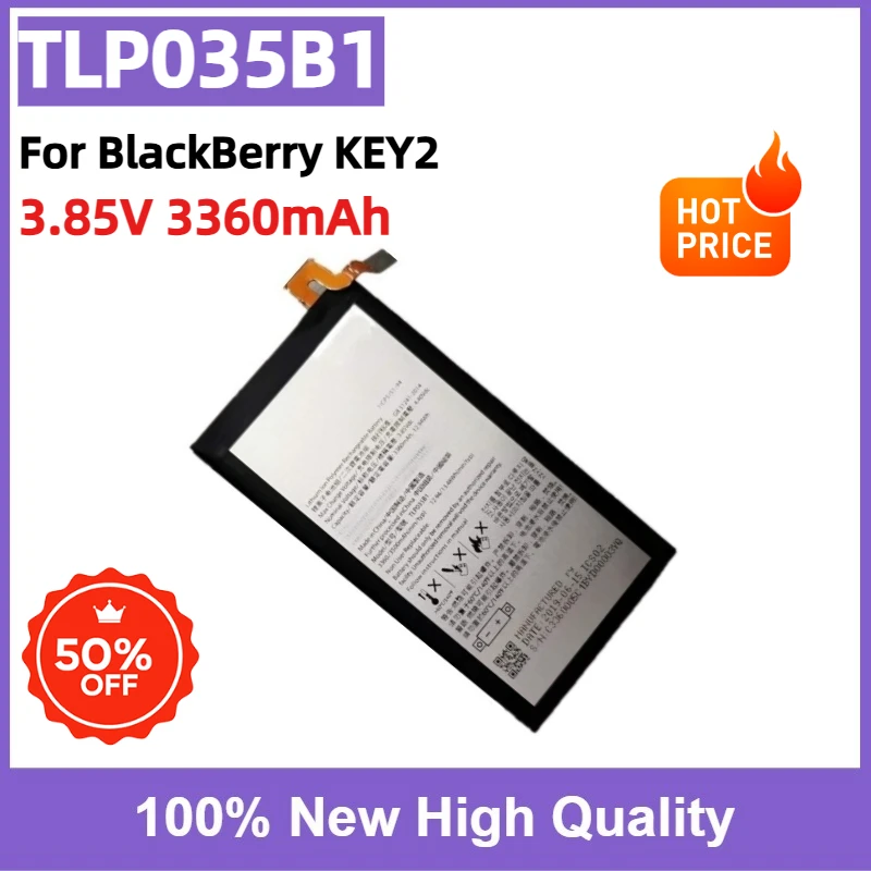 TLP035B1 Replacement Battery 3.85V 3360mAh for BlackBerry KEY2  Li-Polymer Phone Battery