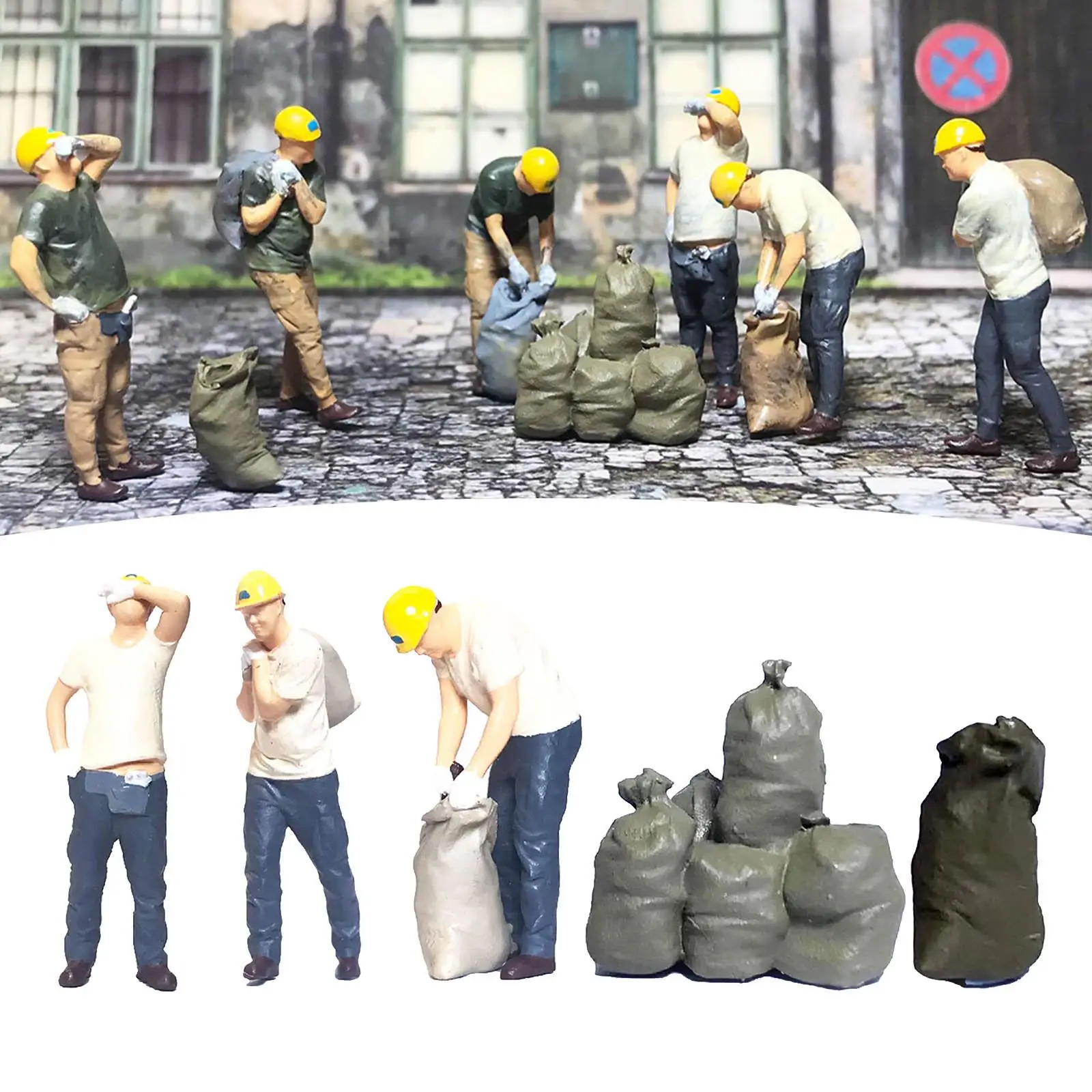 Figuras realistas de personas 1:87, modelo de trabajador, modelo de personas en miniatura para proyectos de bricolaje, modelo de escena, decoración de mesa de arena