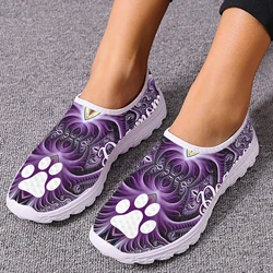 INSTANTARTS Dog Claw Print Spring Summer Mesh Sneakers Women Casual Flats Super Light Walking Female Flat Shoes Sports Shoes