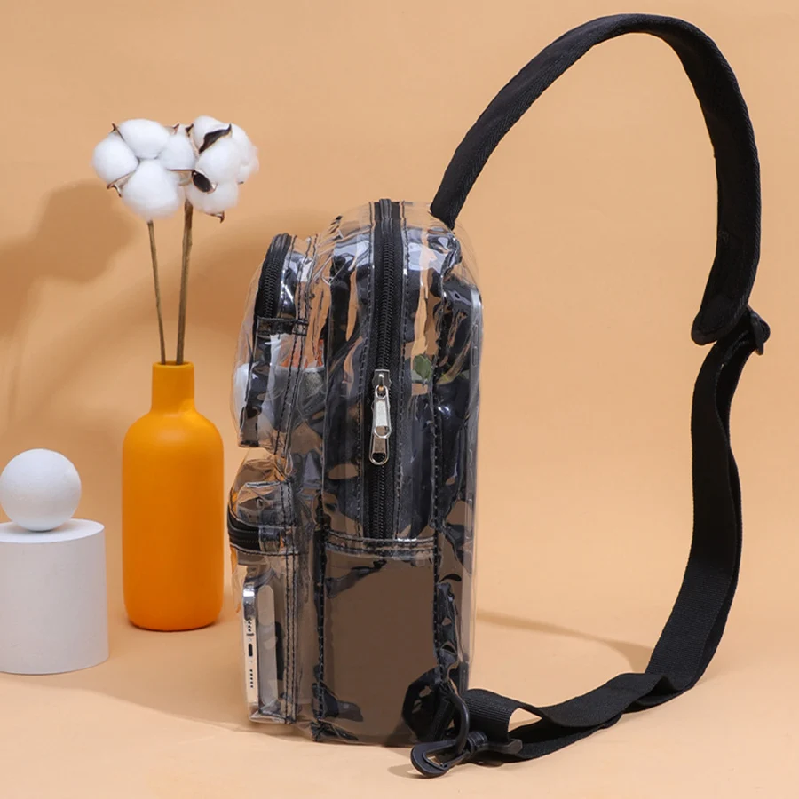 Large Capacity Transparent PVC Crossbody Bag - usage example