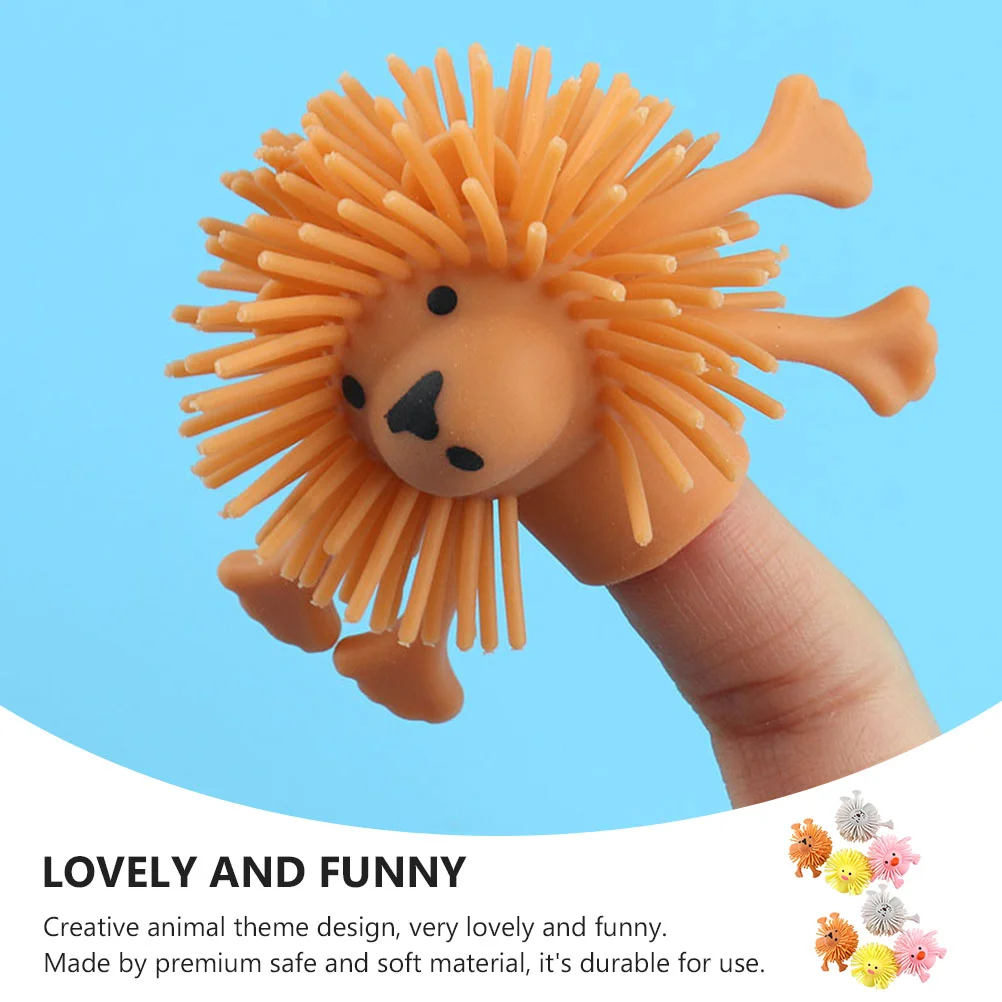 Finger Puppets Animal Toy Set para criança, Lovely Puppets, Funny Squeeze Toys, 8pcs