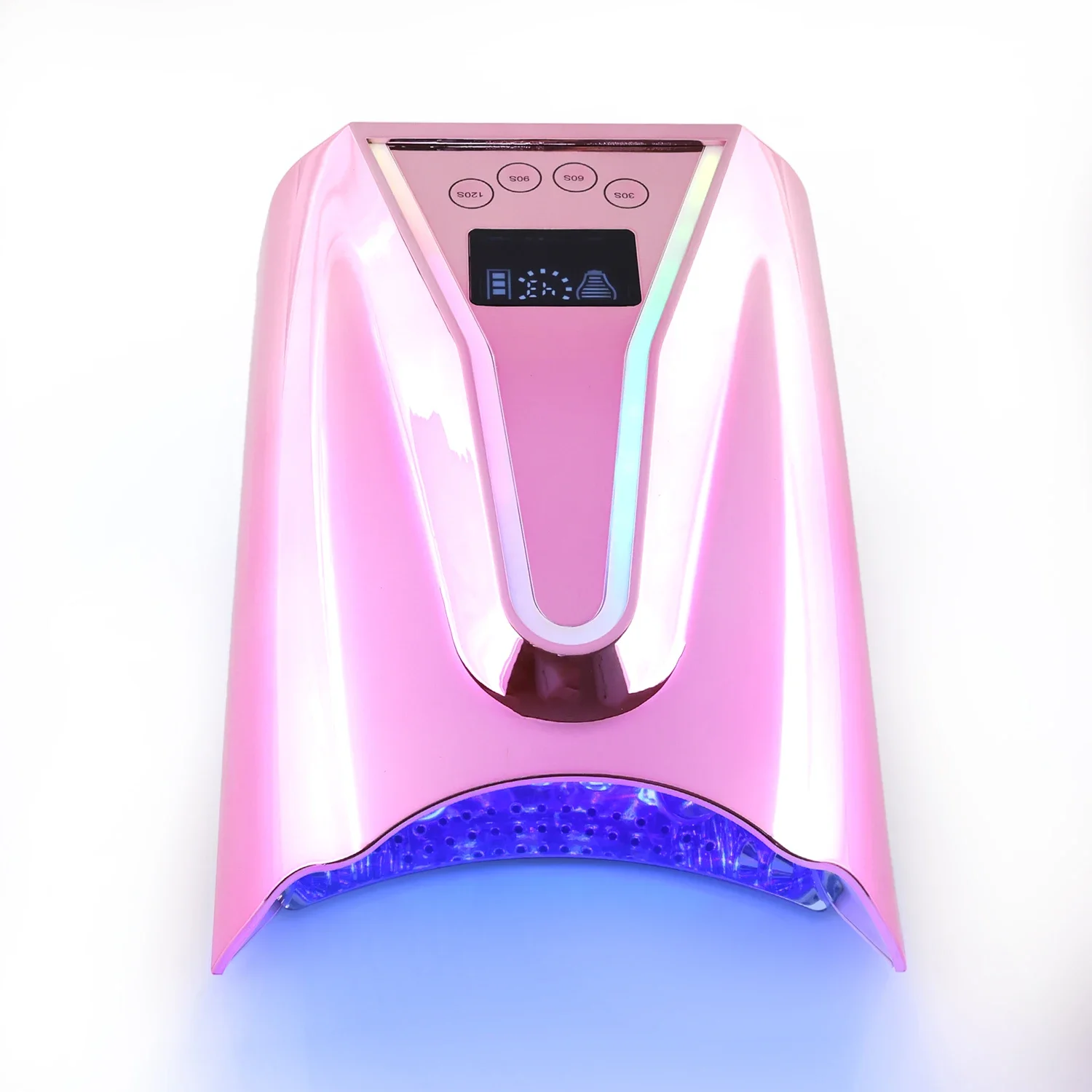 Verbesserte neue rosa lange Nagel 128w Hochleistungs-tragbare schnur lose wiederauf ladbare UV-LED-Lampe Nagel trockner für Nagel maniküre