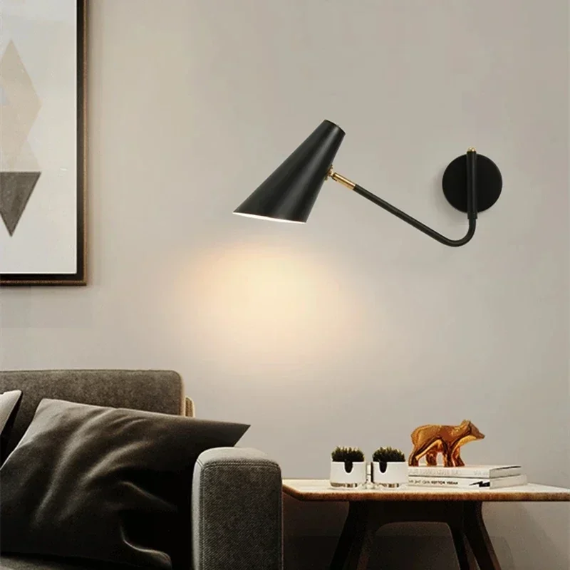 Nordic Modern Swing Retractable Arm Adjustable Wall Lamp Bedroom Bedside Foyer Decor Sconce Wall Light Home Indoor Lighting 6pa