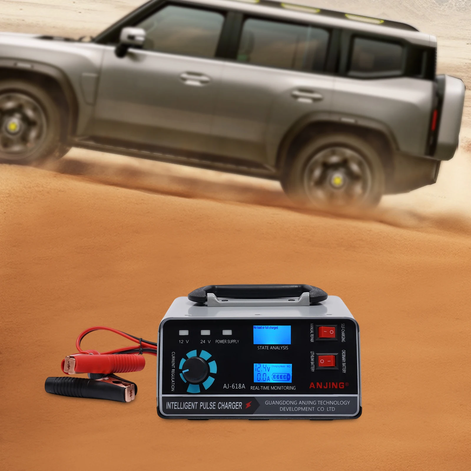 Dużej mocy automatyczna ładowarka akumulatorów 400W, ładowarka samochodowa 12V/24V z funkcją automatycznego wyłączania ładowania.