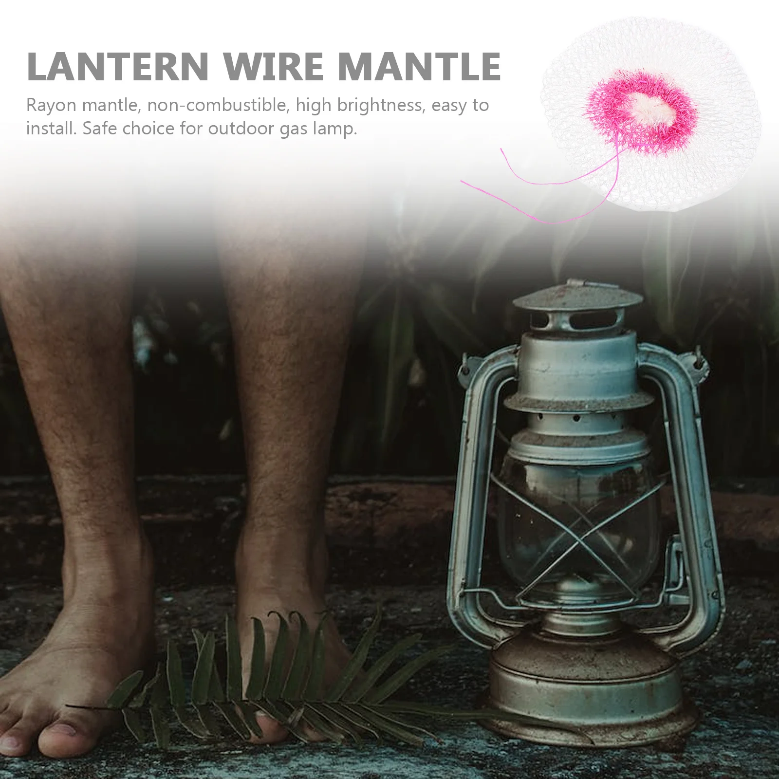 

24Pcs Lantern Mantles Mesh Gauze Durable Rayon Replacement for Gas Lamp Lantern Outdoor Camping Wick Mantle Accessories