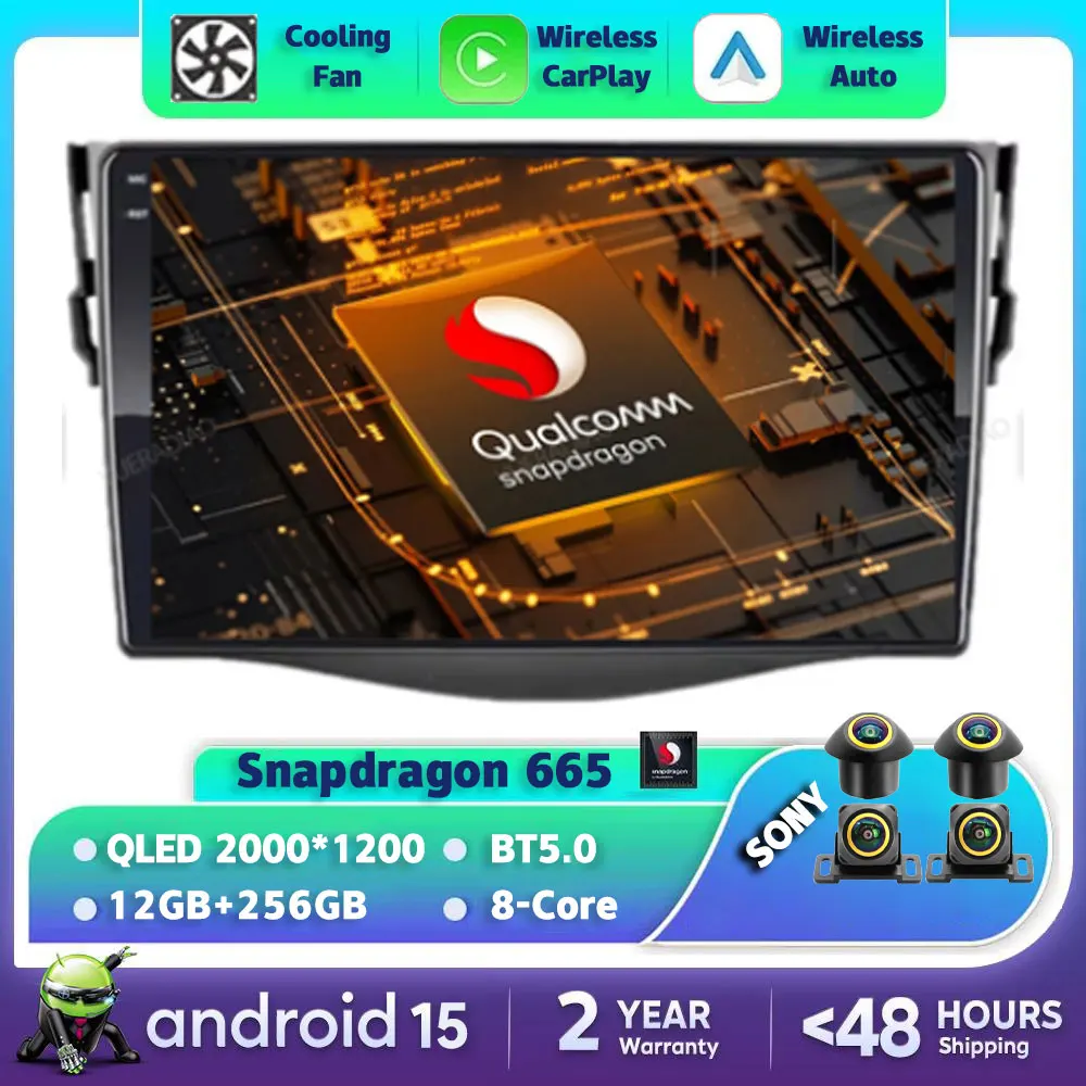 

Android 15 Carplay Auto для Toyota RAV4 Rav 4 XA30 2005-2013 Автомобильный радиоприемник Мультимедийный видеоплеер NAVI GPS 4G LTE 5G WIFI QLED BT