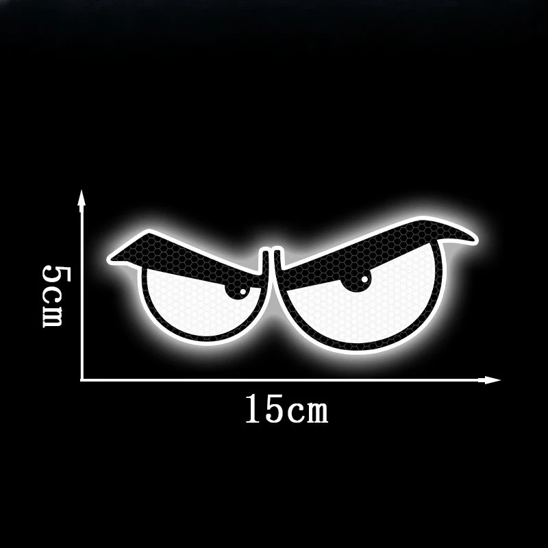 1Pair Demon Eyes Reflective Motorcycle Stickers Night Driving Safety for Motorbike Headlight Fuel Tank Front Fairing Helmet