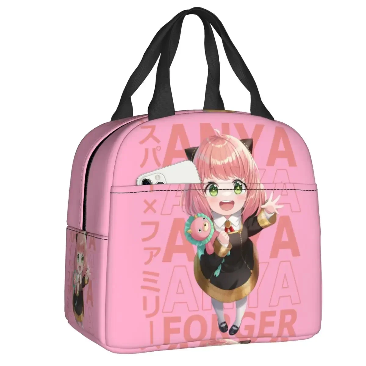 Spy X Family Anya Forger Insulated Lunch Bag Women Resuable SpyFamily Manga Anime Thermal Cooler Lunch Box Beach Camping Travel