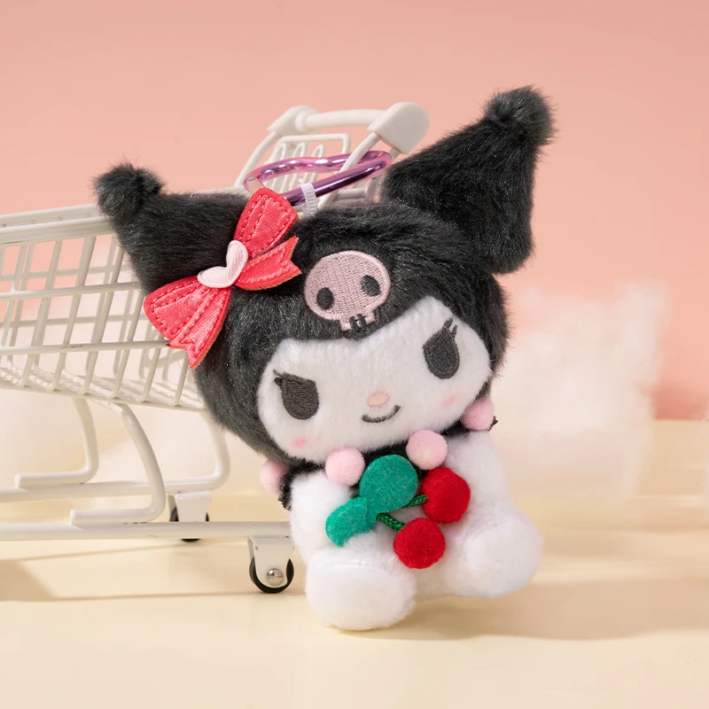 Sanrio Kuromi mélodie cannelle Hello Kitty Kawaii série de fruits en peluche jouet Anime poupée porte-clés jouets pour enfants sac à dos pendentif