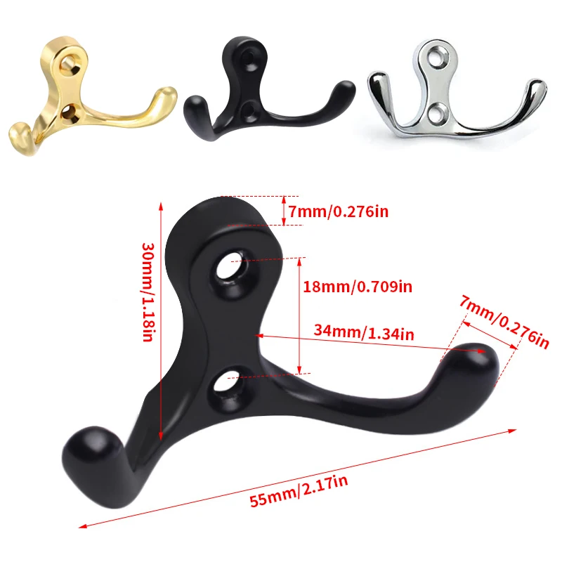 4pcs Clothes Hooks, Hanging Clothes Hats, Wardrobe Hooks, Wall Hanging Hooks Behind Doors image 2