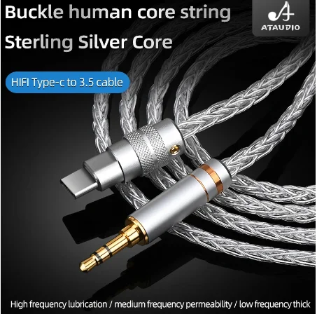 

Fever Sterling Silver Type C to 3.5 Audio Cable HiFi Android phone Type-C to Audio Cable AUX Car Cable