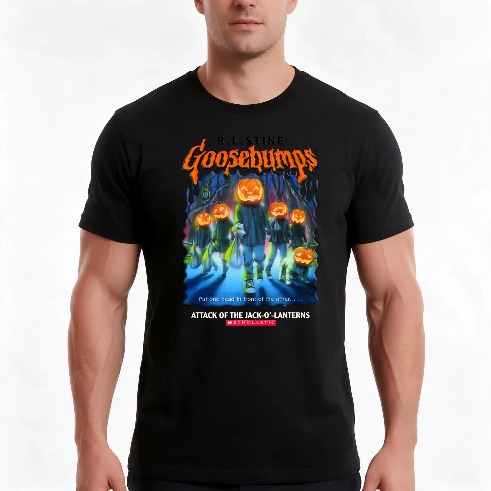 Goosebumps Attack of the Jack O_amp_s Lanterns T-Shirt, Summer Casual Cotton Tee, Oversized Streetwear Tops, Unisex Men Women