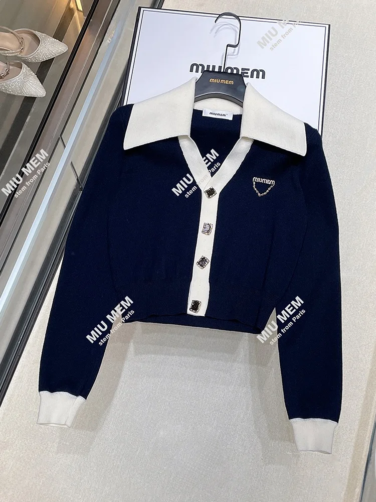 

Miumem High End European Sle Women's Knitted Cardigan Collar Long Sve Regular Fit Polyester Fiber Commute Sle