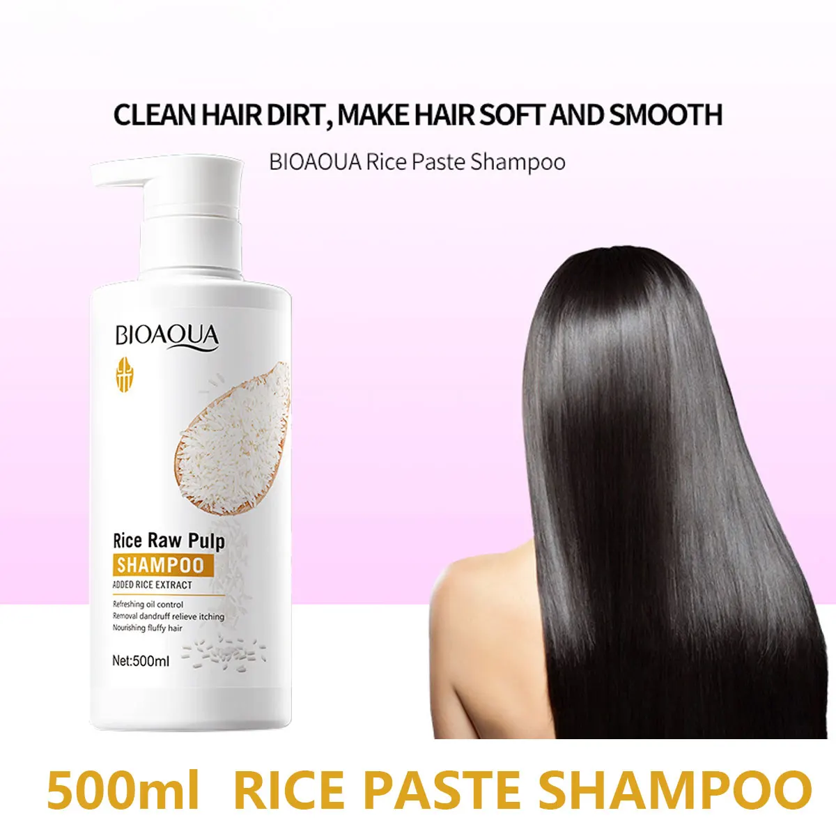 

Шампунь с рисовой пудрой 500 мл: освежающий, для контроля жирности, питательный, придает объем, против перхоти и зуда