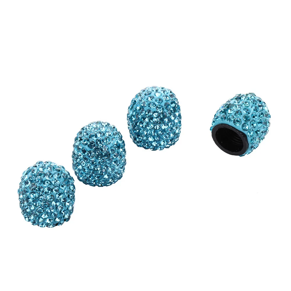 4 Stuks Autoband Ventieldoppen Diamant Glanzend Stofdicht Wiel Klepdeksel Voertuig Bling Kristallen Ventiel Auto Styling Accessoires