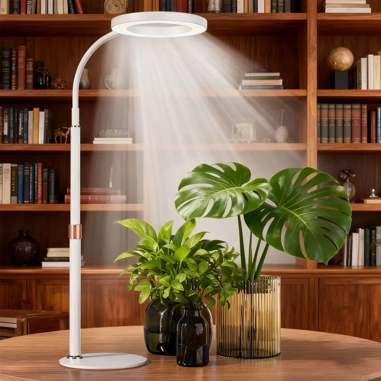 

Grow Light for Indoor Plants, White Full Spectrum Desk Plant Light with Metal Base, 10 Dimmable Levels, Height Adjustable