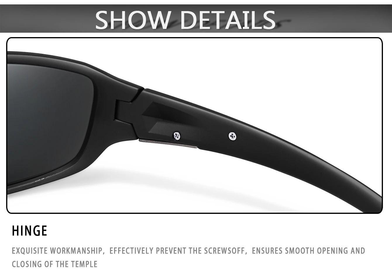 Klassische polarisierte Fahrrad-Sonnenbrille für Damen und Herren. Einfache modische Sonnenbrille für Outdoor-Sport, Laufen, Wandern, Baseball – Detail 14