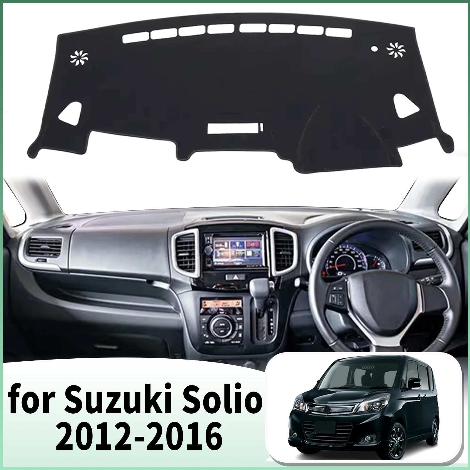 

fit for Suzuki Solio 2012 2013 2014 2015 2016 RHD Car Dashmat Accessories Dashboard Cover Pad DashMat Sunshade Protective Carpet