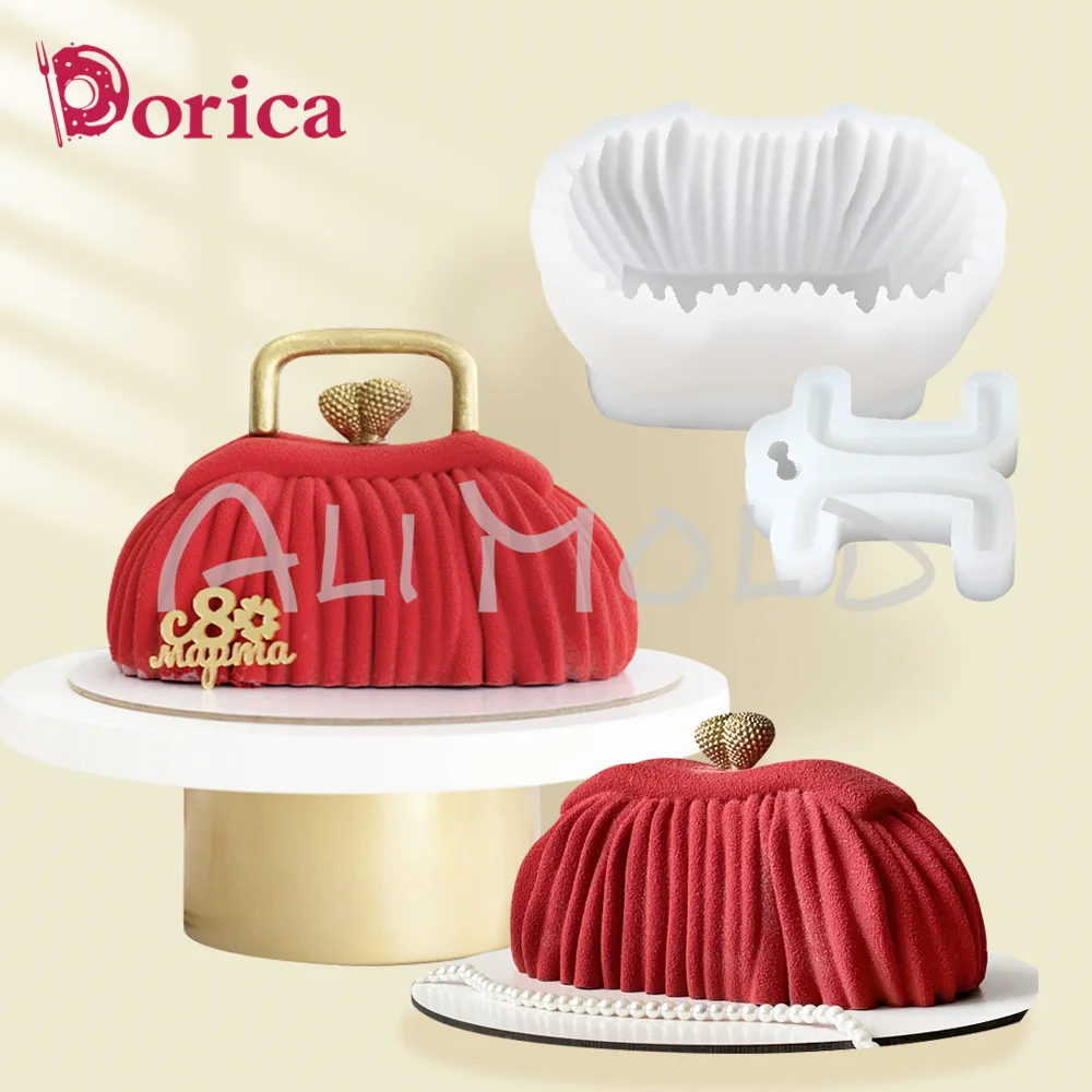 

3D Fashion Bag Silicone Mold Fondant Chocolate Mousse Cake Mould Diy Clay Resin Candle Mold Cake Decorating Tool Pastry Bakeware