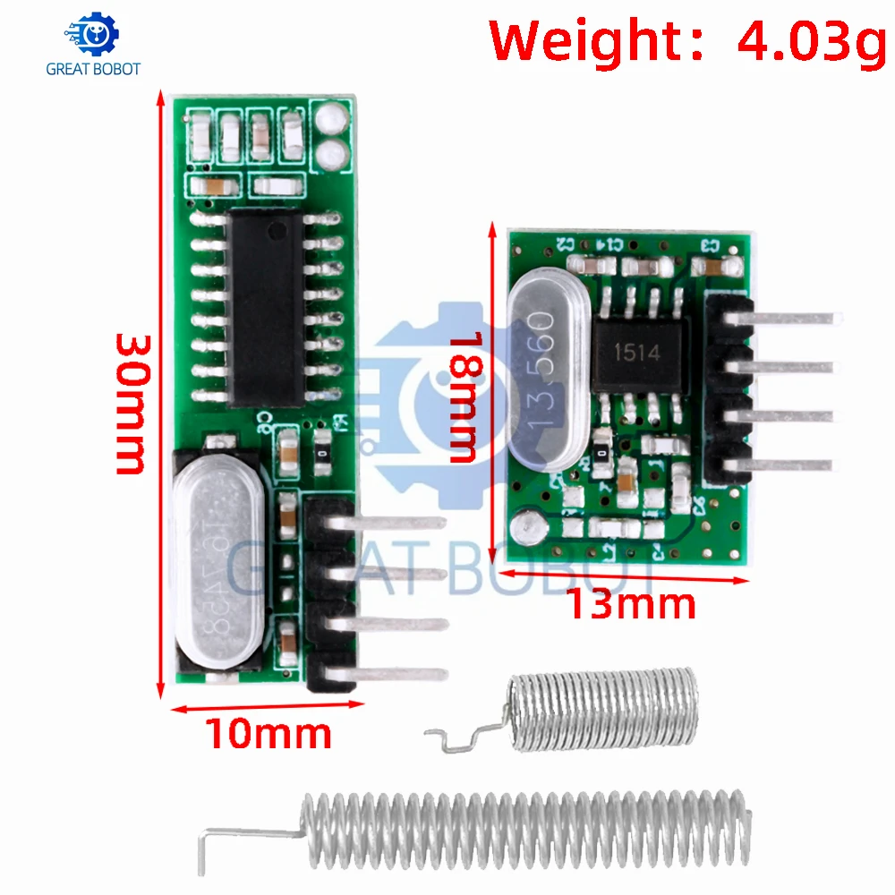 433MHz Superheterodyne RF Transceiver Module: Wireless Remote Control for Arduino Uno – DIY Kits Included