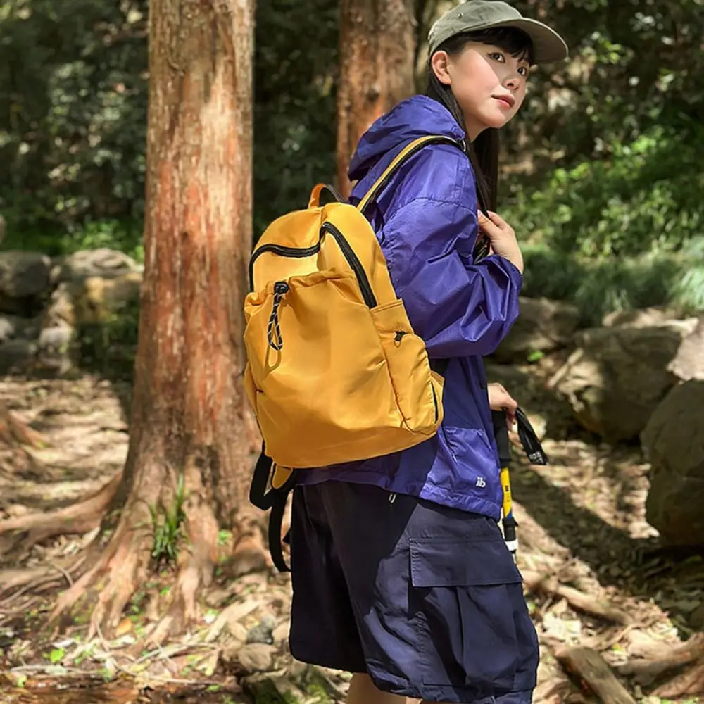 Маленькая упаковка, спортивный нейлоновый рюкзак, сумка в корейском стиле, однотонная сумка на плечо, однотонный повседневный рюкзак с несколькими карманами