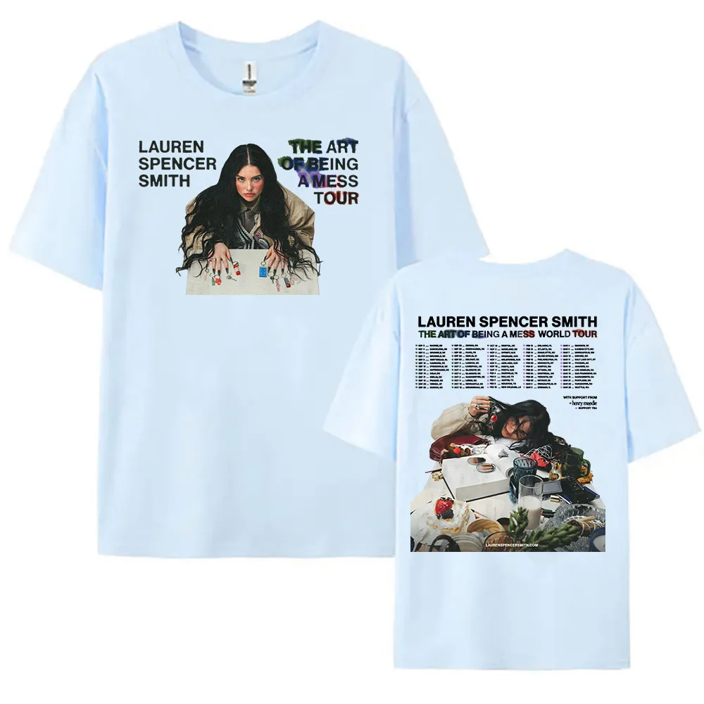 فن كون جولة فوضى 2025 تي شيرت لورين سبنسر سميث الجرافيك التي شيرت القطن قصير الأكمام الإناث تي شيرت الصيف لينة المحملة