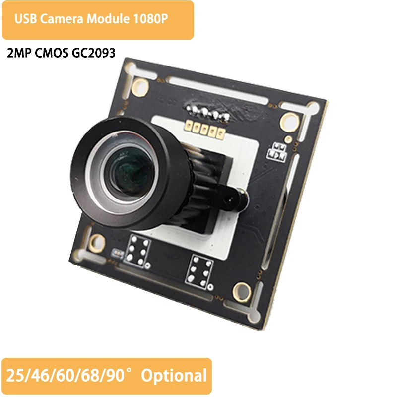 2MP Industrial Camera Module 1080P CMOS GC2093 High Speed 60FPS 46/60/68/90 Degree UVC Camera for Android Windows Linux Mac