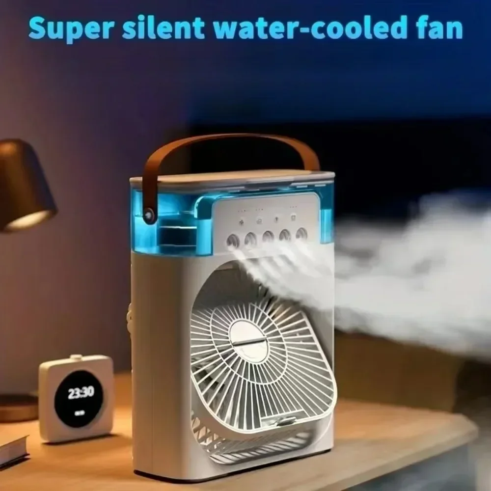 ฤดูร้อนพัดลมระบายความร้อน Desktop Humidifier ใหม่ห้าหลุมพัดลมสเปรย์ USB แบบพกพา Hydrocooling ที่ขาดไม่ได้ Chiller Office