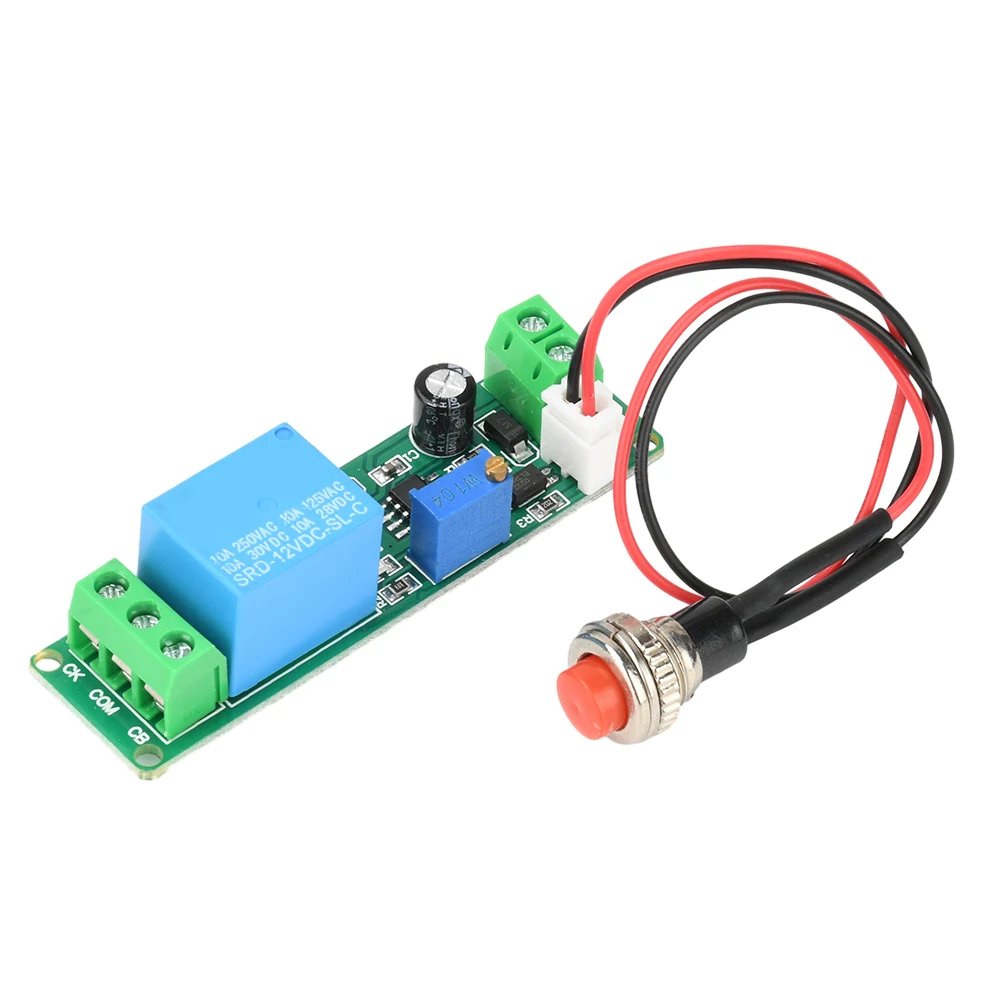 تيار مستمر 5-12 فولت زر الضغط الخارجي الزناد قابل للتعديل الموقت تأخير إيقاف وحدة توقيت التتابع الوقت التبديل تأخير قبالة وحدة تبديل ﻿