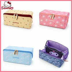 Sanrio Hellokitty astuccio di grande capacità Cartoon Cinnamoroll Kulomi borsa per il trucco portatile Cute School Pencil Case cancelleria