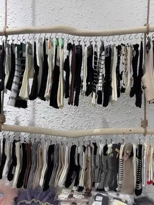 

Adjustable Height Clothing Store Shelf Underwear Display Rack Wood Material Multi-Layer Storage Organizer Simple Style