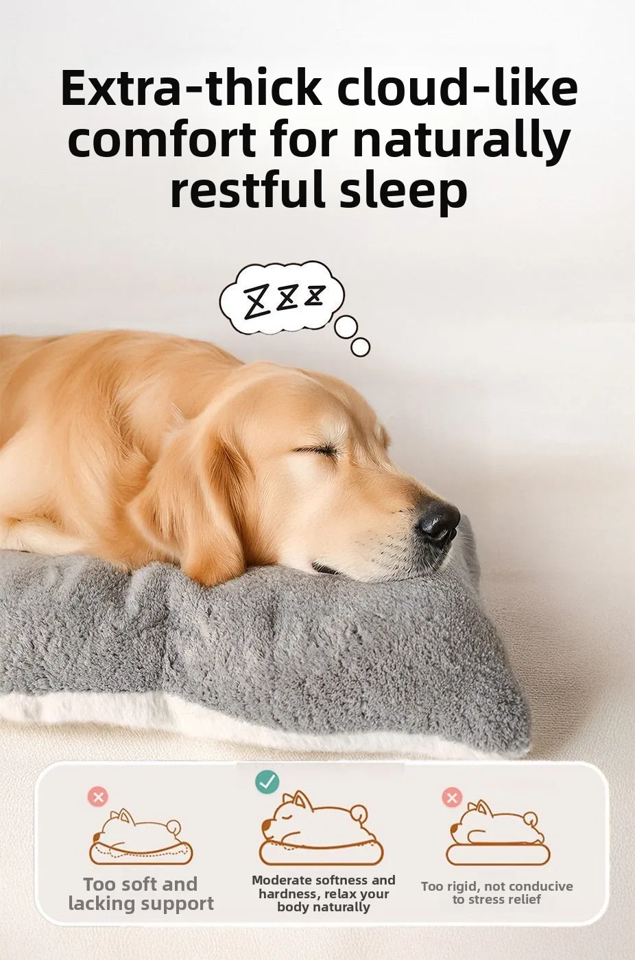 Large Plush Dog Bed Sofa Thickened Super Soft Polyester Pet Mat Dog Crate Mat Bed For Small Medium Large Dog Bed