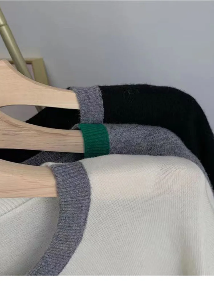 Primavera e autunno coreano delicato Cardigan lavorato a maglia donna Patch manica lunga fondo Top occidentale maglione di lana sciolto cappotto