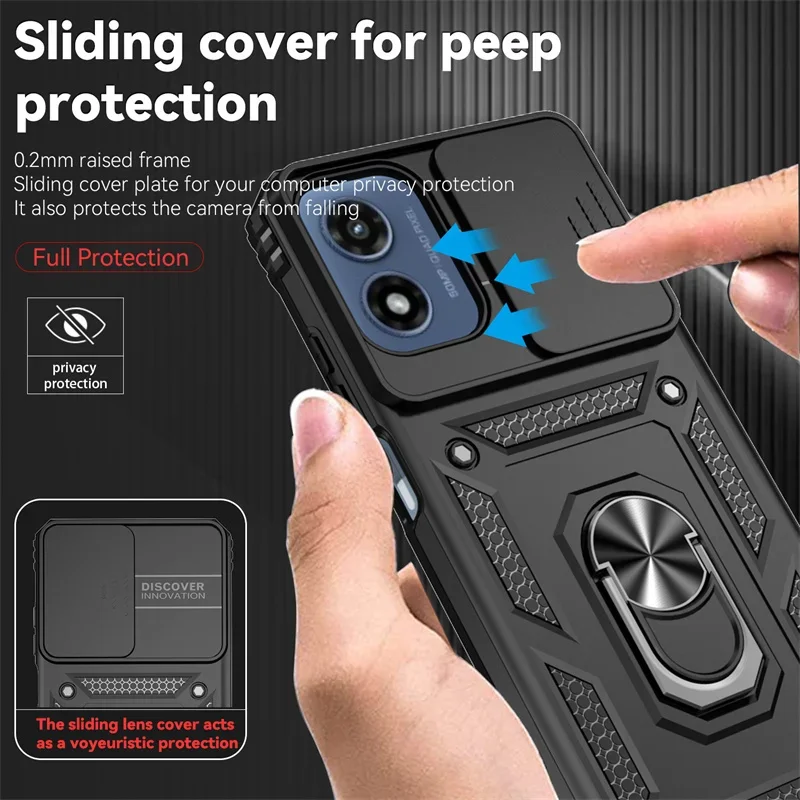 Armor Shockproof Case For Motorola Moto G Play 2024 G Power Stylus Pure 5G 2023 2022 Cover Ring Car Holder Shell Coque Funda