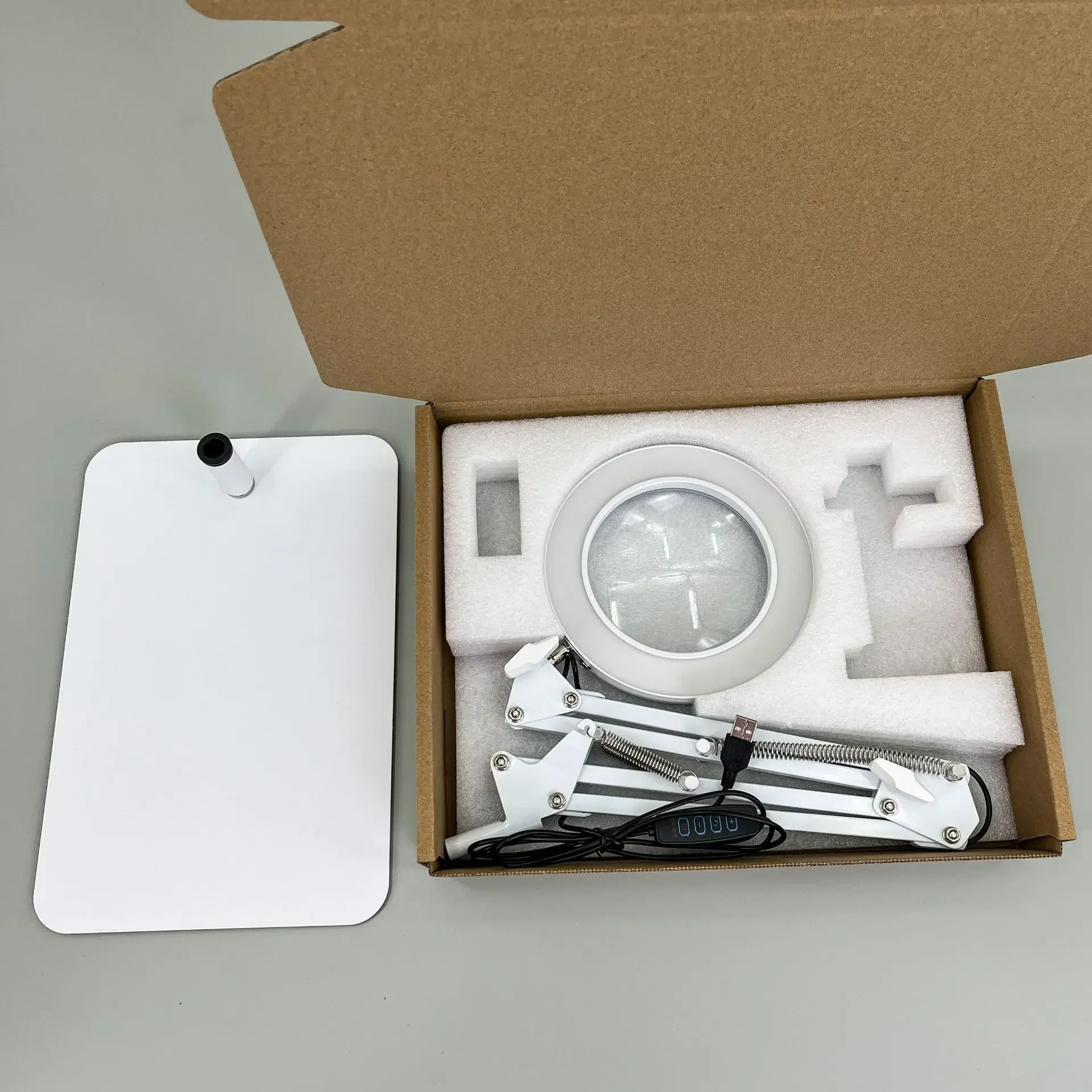 160mm 3-Color LED Magnifying Glass USB Rechargeable Beauty Electronics Repair Magnifier
