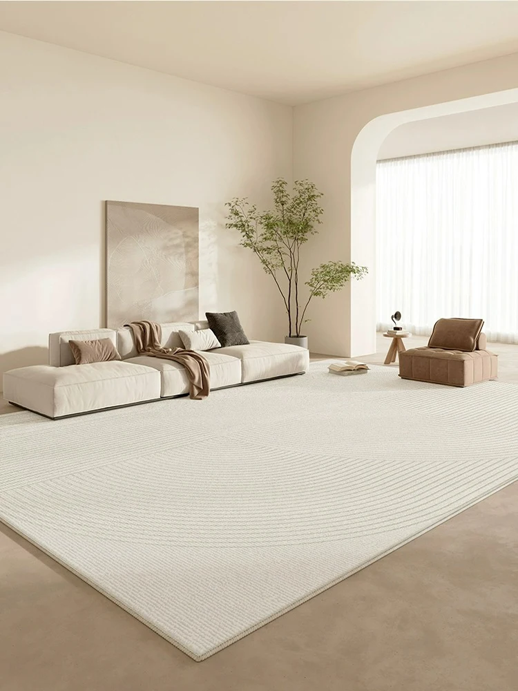 

Minimalist Cream Line Carpet Beige Striped Living Room Carpets Easy Clean Bedside Bedroom Rugs Balcony Non Slip Rug Ковер Tapete