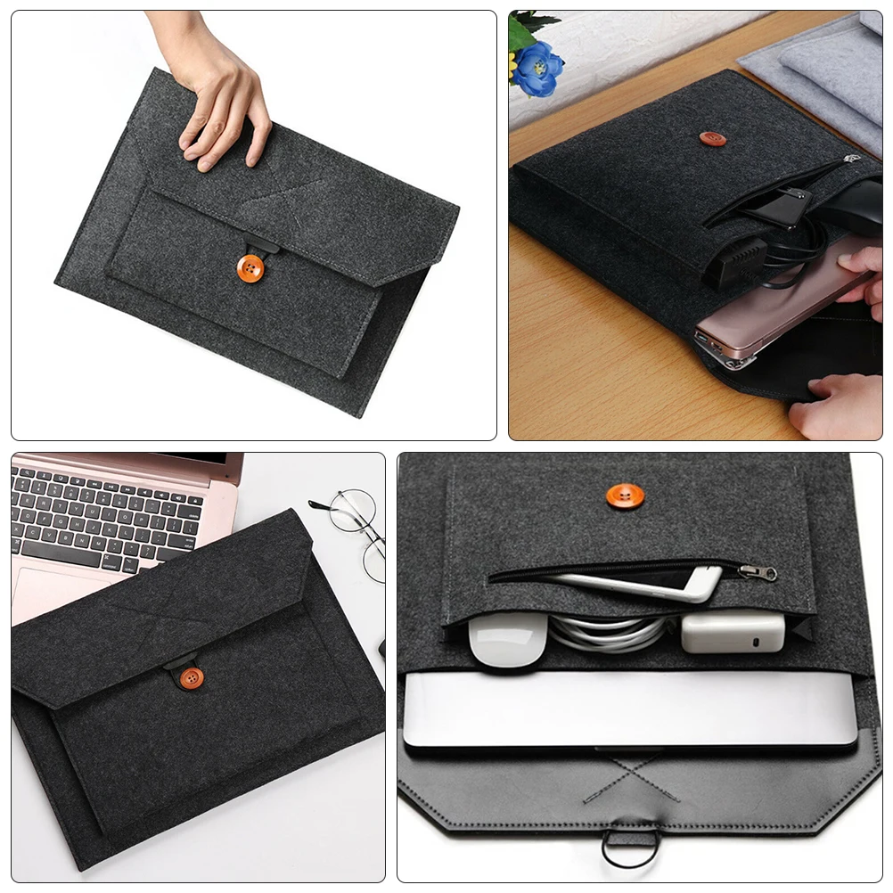 

USB Computer Case Travel Laptop Tote Bag Notebook Sleeve Business Briefcase Felt Large Accessories
