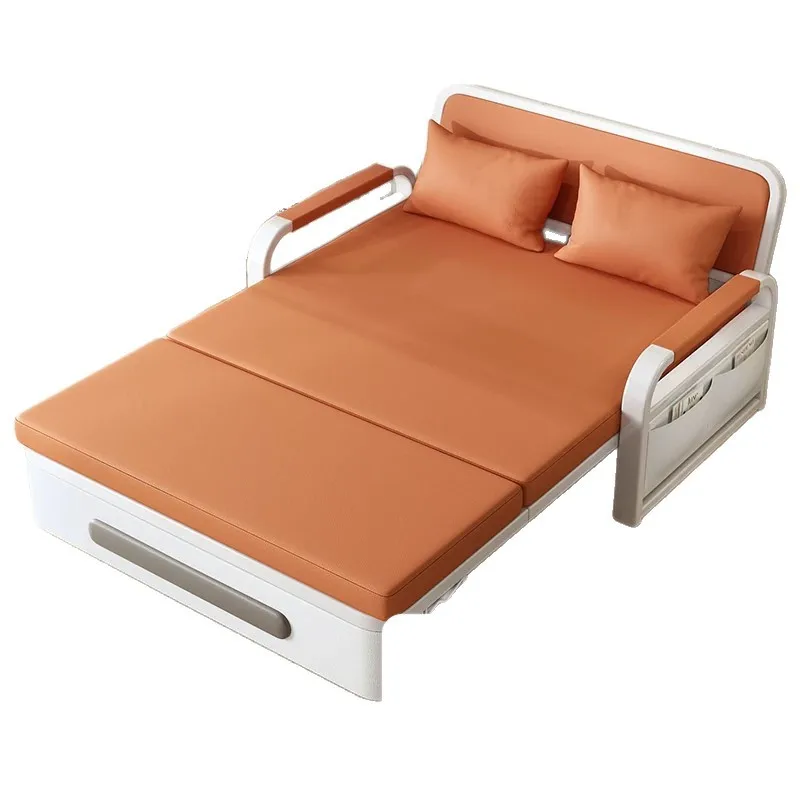 Disposable cat-claw fabric sofa bed, small apartment, living room home sofa bed, foldable dual-purpose with storage, latex spong