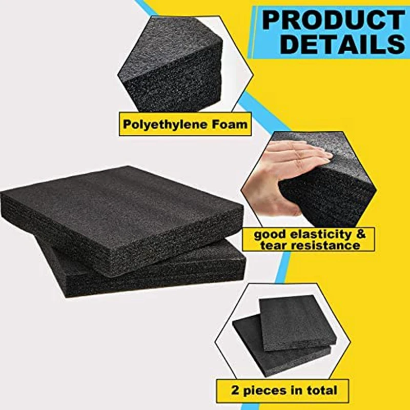 2PCS Polyethylene Foam 16X12x2inch Polyethylene Foam Sheet Thick Foam Padding Foam Inserts For Crafts Polyethylene Foam Pad